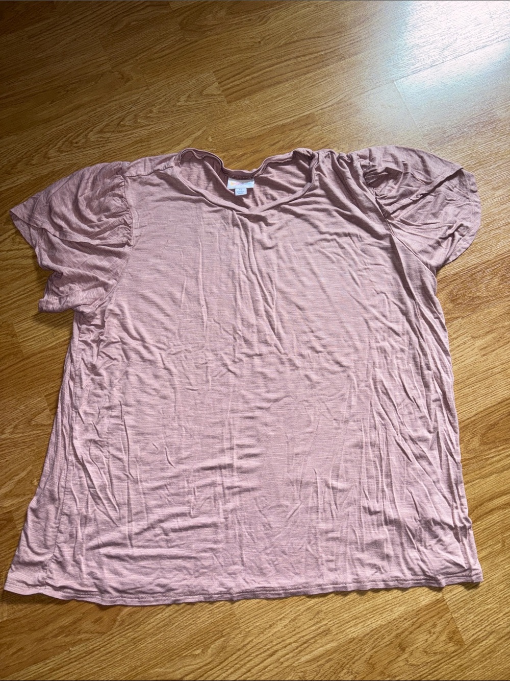 Women's LuLaRoe Short Sleeve Puff-Sleeve Top — Blush Pink